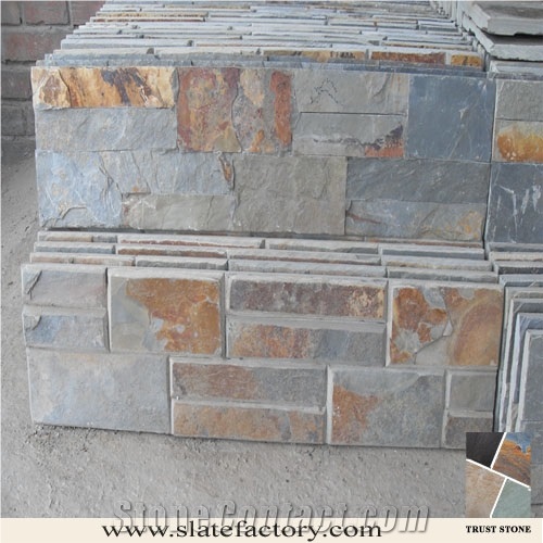 Peacock Slate Stacked Stone Fireplace Stone Cladding,Natural Stone Stacked Wall Siding,Stacked Stone Wall Facade,Stack Stone Wall Veneer,Stacked Stone Wall Panels