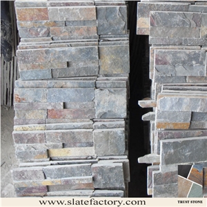 Peacock Slate Stacked Stone Fireplace Stone Cladding,Natural Stone Stacked Wall Siding,Stacked Stone Wall Facade,Stack Stone Wall Veneer,Stacked Stone Wall Panels
