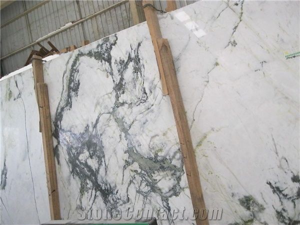 Polished Slab China Arabescato, White Marble