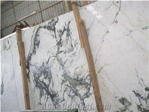 Polished Slab China Arabescato, White Marble