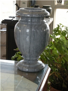 Marble Tombstone Vase, Grey Marble Urn, Vase, Bench