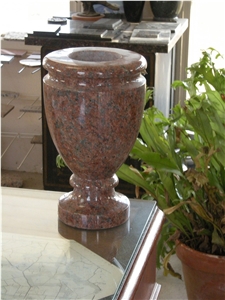 Red Granite Monumental Vases