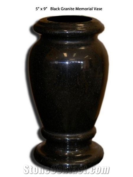Shanxi Black Vase, Black Granite Urn, Vase, Bench