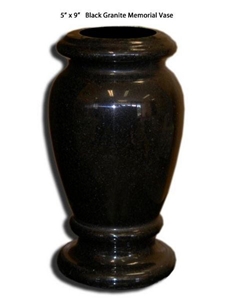 Shanxi Black Vase, Black Granite Urn, Vase, Bench