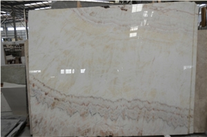 Translucent Ice Onyx Stone Slabs, Iran Beige Onyx