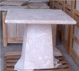 CORAL STONE GOLD HANDCRAFTS, Yellow Limestone Bench & Table