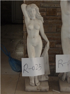 Marble Girl Statue, White Marble Statue