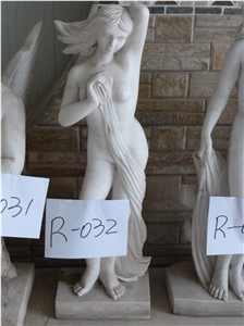 Marble Nude Female Statue, White Marble Statue