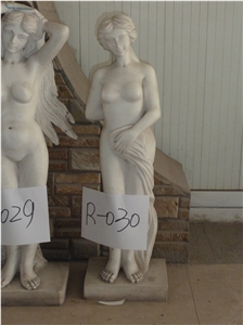 Nude Woman Stone Marble Sculpture, White Marble Sculpture