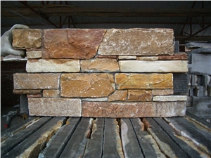 Rusty Slate Stacked Wall Stone, No Cement on the Back