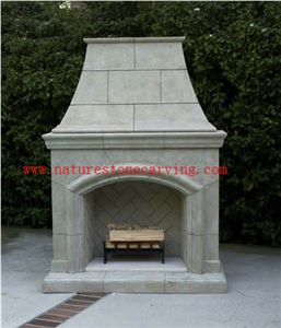 White Sandstone Fireplace Mantel