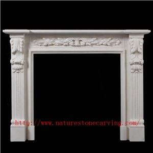 Mantel Fireplace Stone Mantel, BEIJING White Marble Fireplace