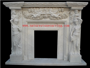 BEIJING White Marble Fireplace Mantel