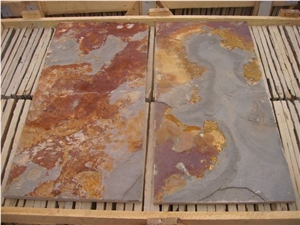 Rusty Slate Tile/Multicolor Slate Tile, China Yellow Slate