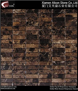 Mosaic / Stone Mosaic Tile / Mosaic Tile/marble Mo, Dark Emperador Brown Marble Mosaic