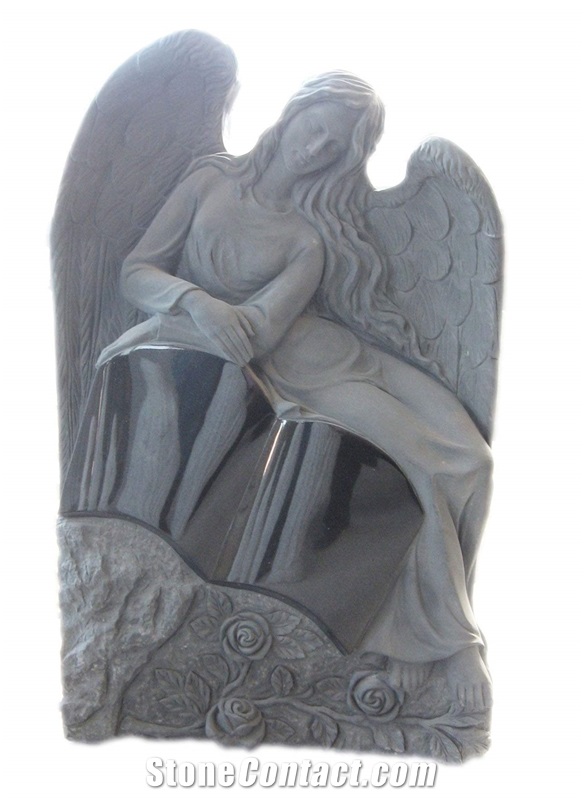 Absolute Black Angel Monuments Tombstones