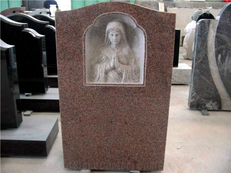 Holy Mother Maria Red Granite Tombstones/Headstone