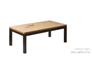 Fossil Fish Stone Coffee Table Top, Beige Limestone Table Tops