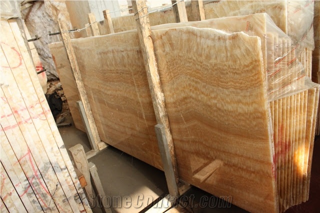 Honey Onyx Vein-Cut, China Yellow Onyx Slabs & Tiles