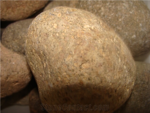 PEB29 Local Pebble Stone, Yellow Granite Pebble Stone