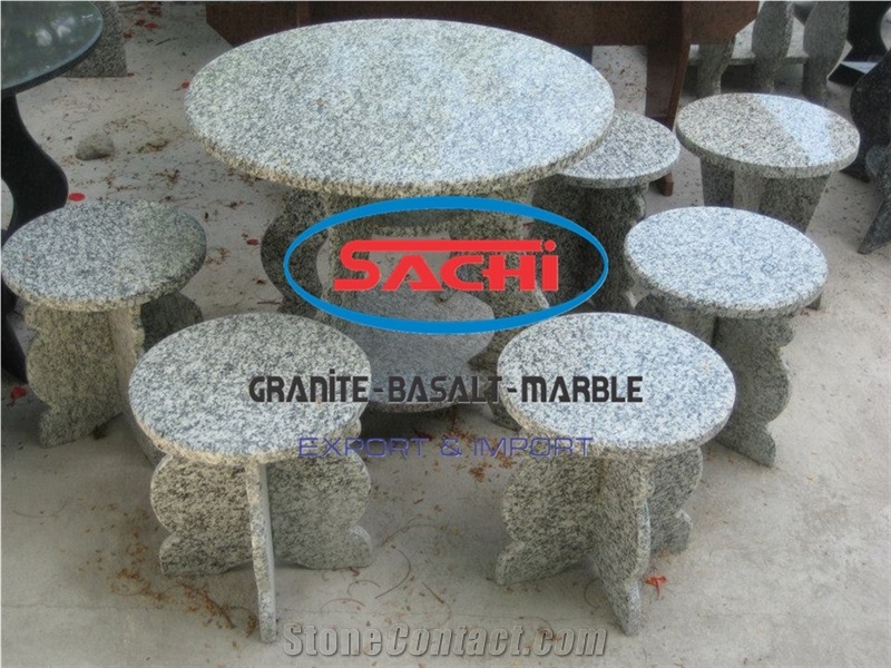 Landscaping Table Set, Grey Granite Table Set