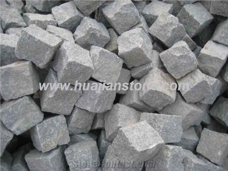Cheap Grey Granite Cobbles, Pavers, G341 Granite