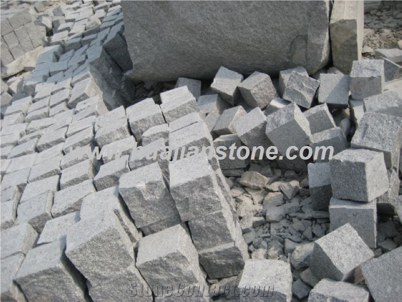 Cheap Grey Granite Cobbles, Pavers, G341 Granite