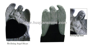 China Black Granite Weeping Angel Tombstone