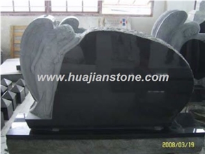 Leaning Angel Tombstone, Weeping Angel Tombstone, Shanxi Black Granite Tombstone