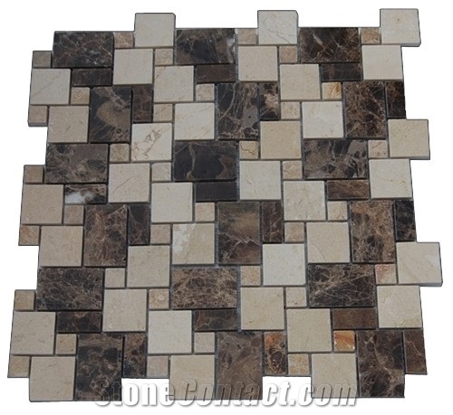 Dark Emperdor Brown Marble Mosaic