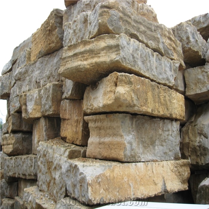 Yangtze River Limestone Blocks, China Brown Limestone