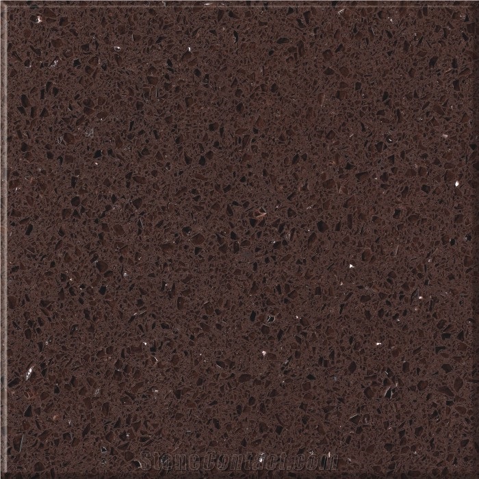 Sparkle Surface Brown Quartz Stone Slabs Tiles