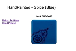 HandPainted - Spice (Blue) Glass Art Tiles