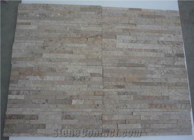 China Brown Travertine Cultured Stone/Stone Wall Panel