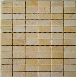 Ivory Yellow Mosaic Tiles,Yellow Stone Mosaic