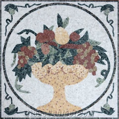 Marble Mosaic Pattern,Red Marble Medallion