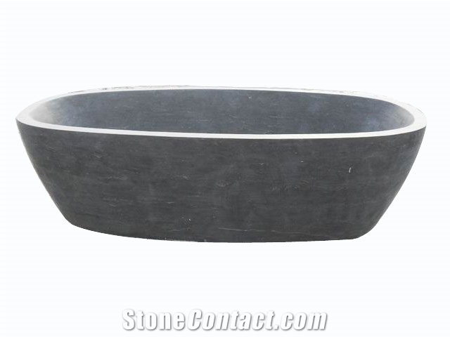 Natural Stone Bath Tub, Black Limestone