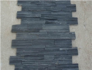 Slate Wall Panel/Slate Veneer/Black Slate Panel, Black Slate Cultured Stone