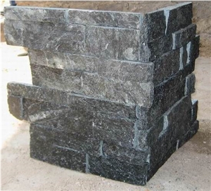 Stone Wall Veneer,Corner Stone, China Black Quartzite Corner Stone
