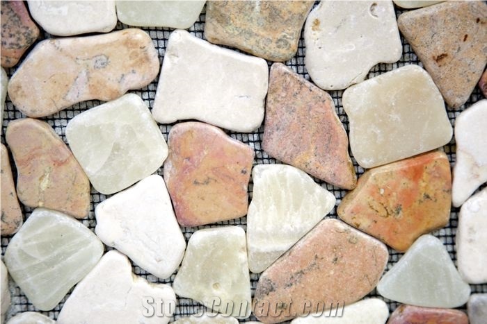 Deluxe Mix - Brown, White and Onyx Flat Mosaic