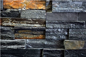 Grey Rustic Stacked Wall Stone