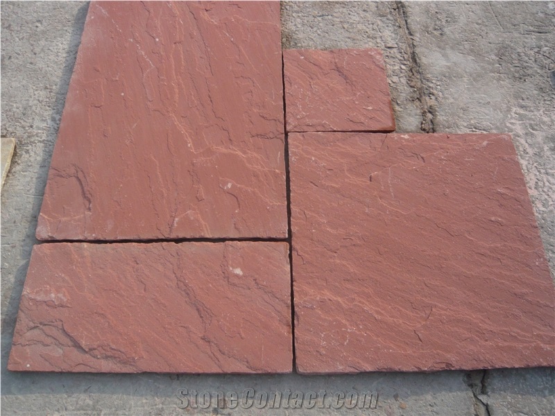 Agra Red Pattern Pavers, Agra Red Sandstone Tiles