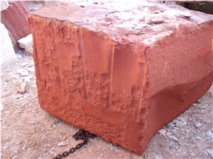 Agra Red Raw Blocks, Agra Red Sandstone Block