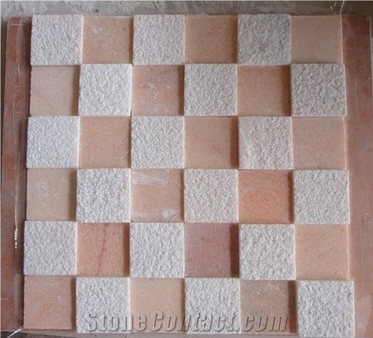 Chinese Fashion Stone Mosaics, Pink Marble Mosaics