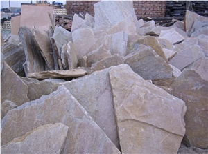 Golden Quartzite Irregular Tiles, Quartzite Flagstone, Random Stone