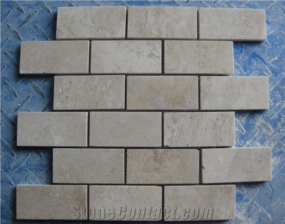 Beige Travertine Brick Mosaic