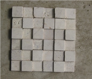 Travetine 3D Mosaic, White Travertine Mosaic