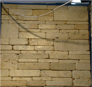 Tumbled Beige Travertine Brick Wall Mosaic