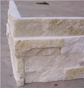 White Cultured Stone Corner， Ledge Stone, White Quartz