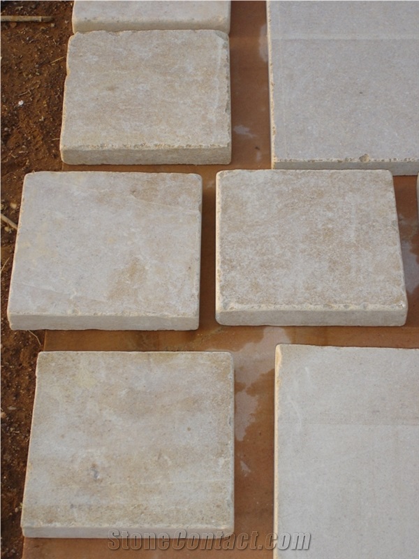 Asian Gold Honed & Tumbeled Marble Tiles, Beige Marble Flooring Tiles, Covering Tiles
